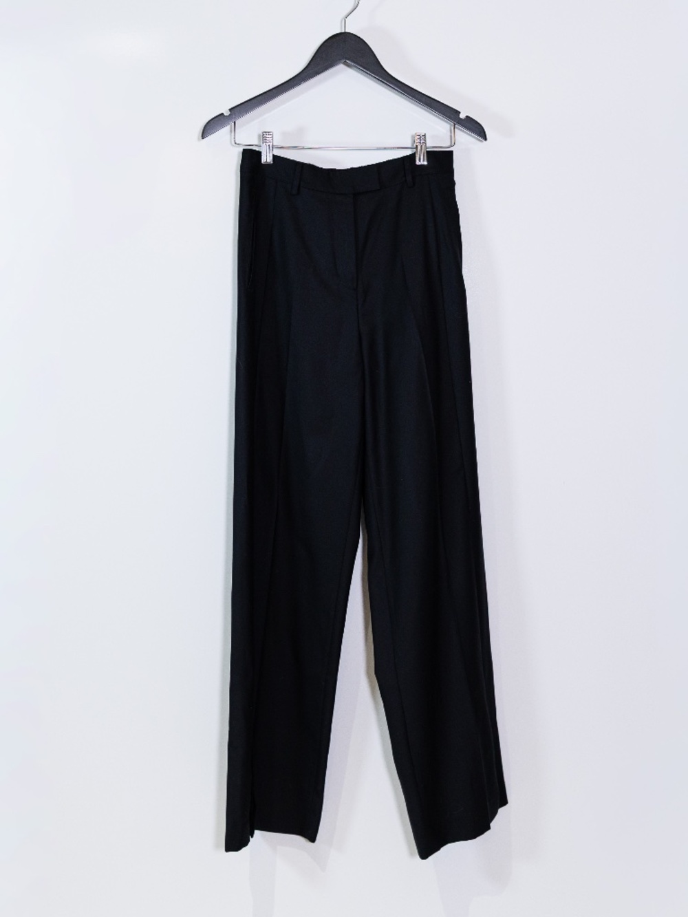 NEW Lilysilk Machine Washable Wool Silk Blend Straight Leg Trouser Pants Black 2